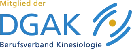Mitglied der DGAK Deutsche Gesellschaft für Kinesiologie Mitglied der DGAK Deutsche Gesellschaft für Kinesiologie